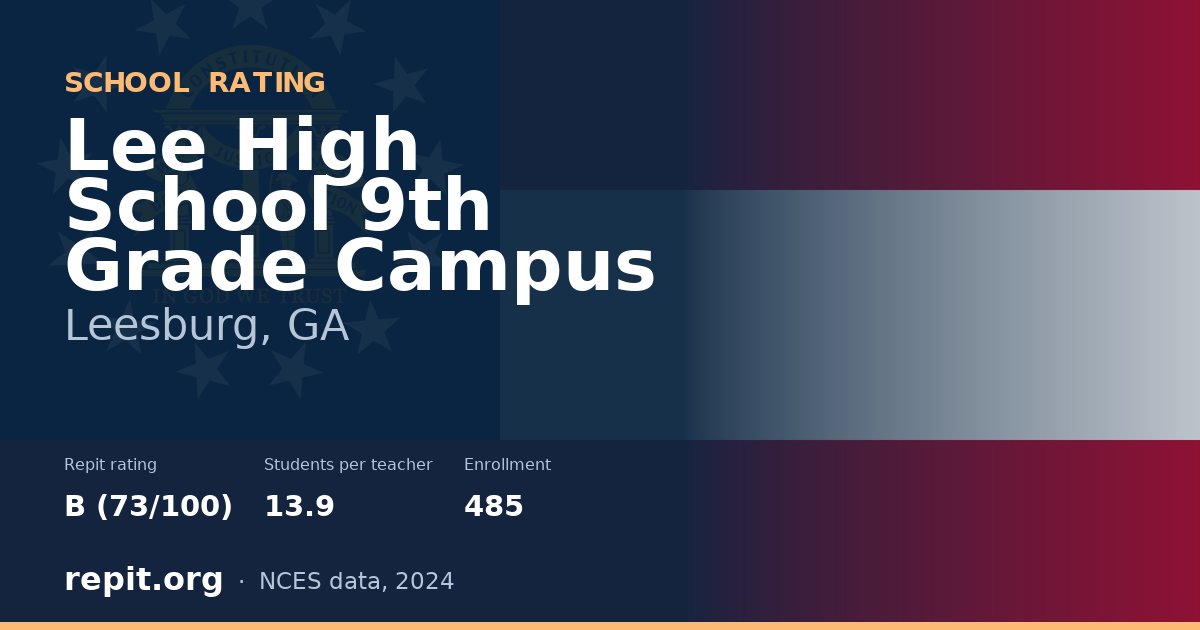 Lee High School 9th Grade Campus, Leesburg, GA — Repit school rating B (73/100)
