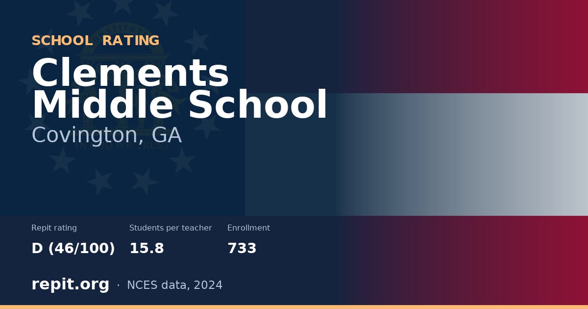 Clements Middle School, Covington, GA — Repit school rating D (46/100)