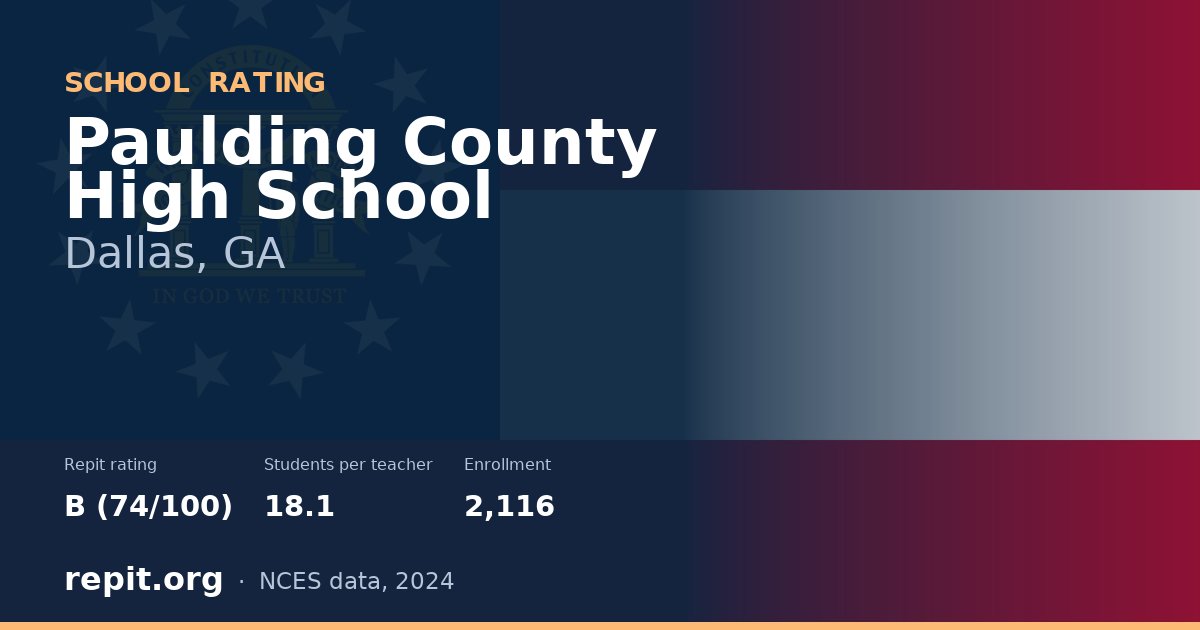 Paulding County High School, Dallas, GA — Repit school rating B (74/100)