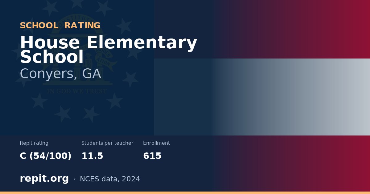 House Elementary School, Conyers, GA — Repit school rating C (54/100)