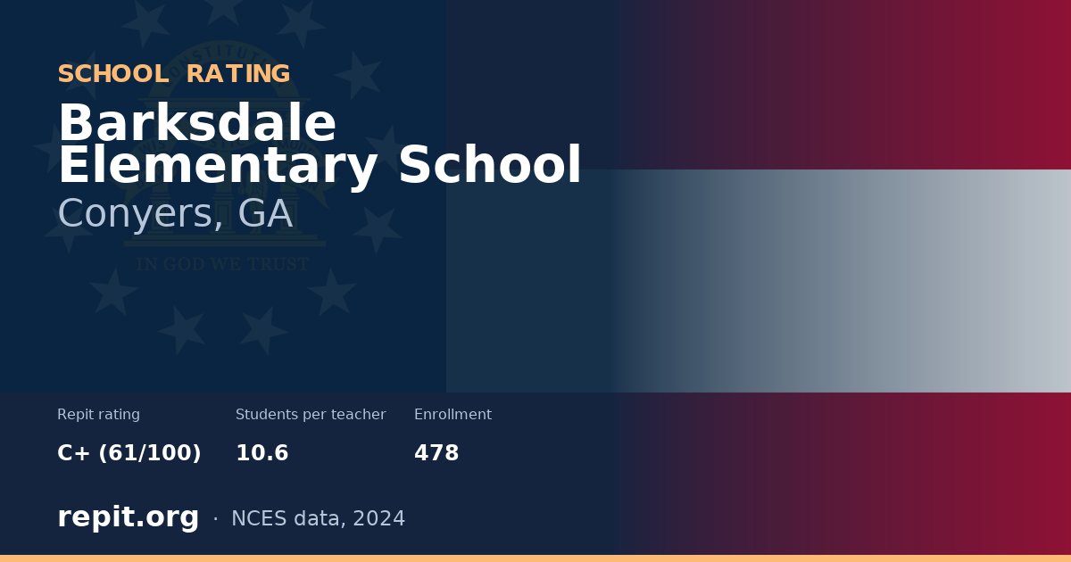 Barksdale Elementary School, Conyers, GA — Repit school rating C+ (61/100)