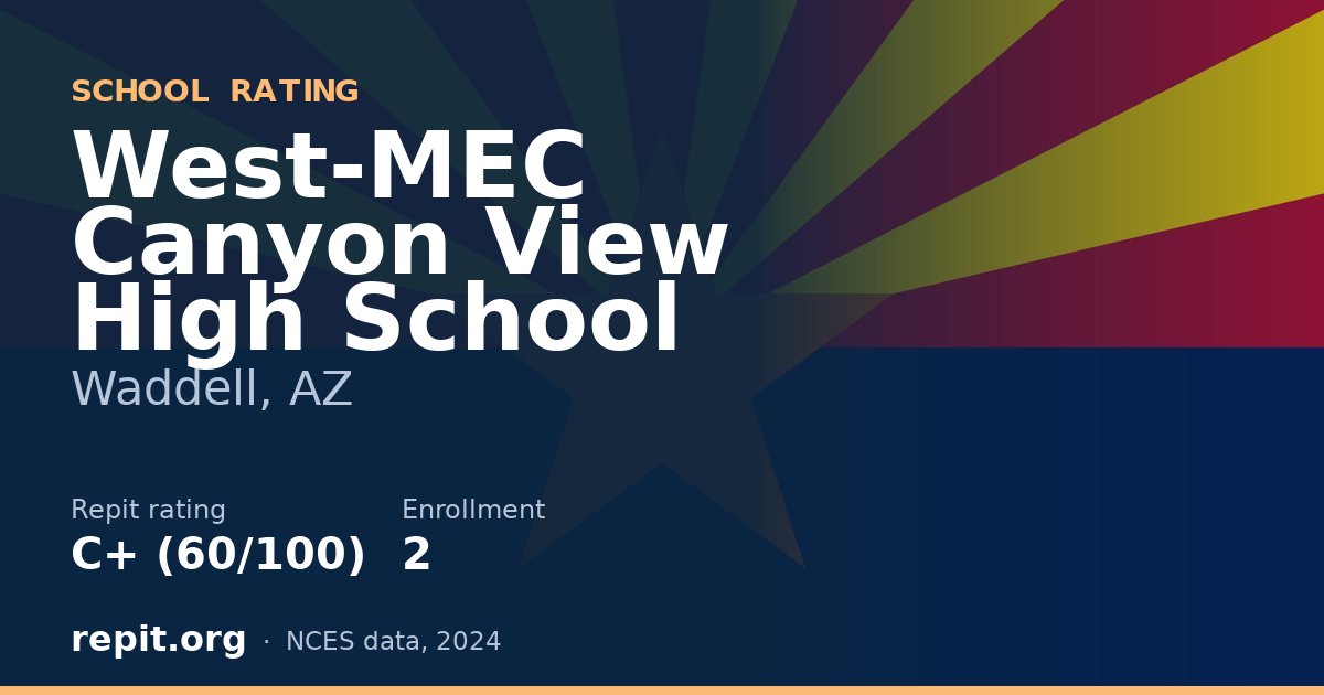 West-MEC Canyon View High School, Waddell, AZ — Repit school rating C+ (60/100)