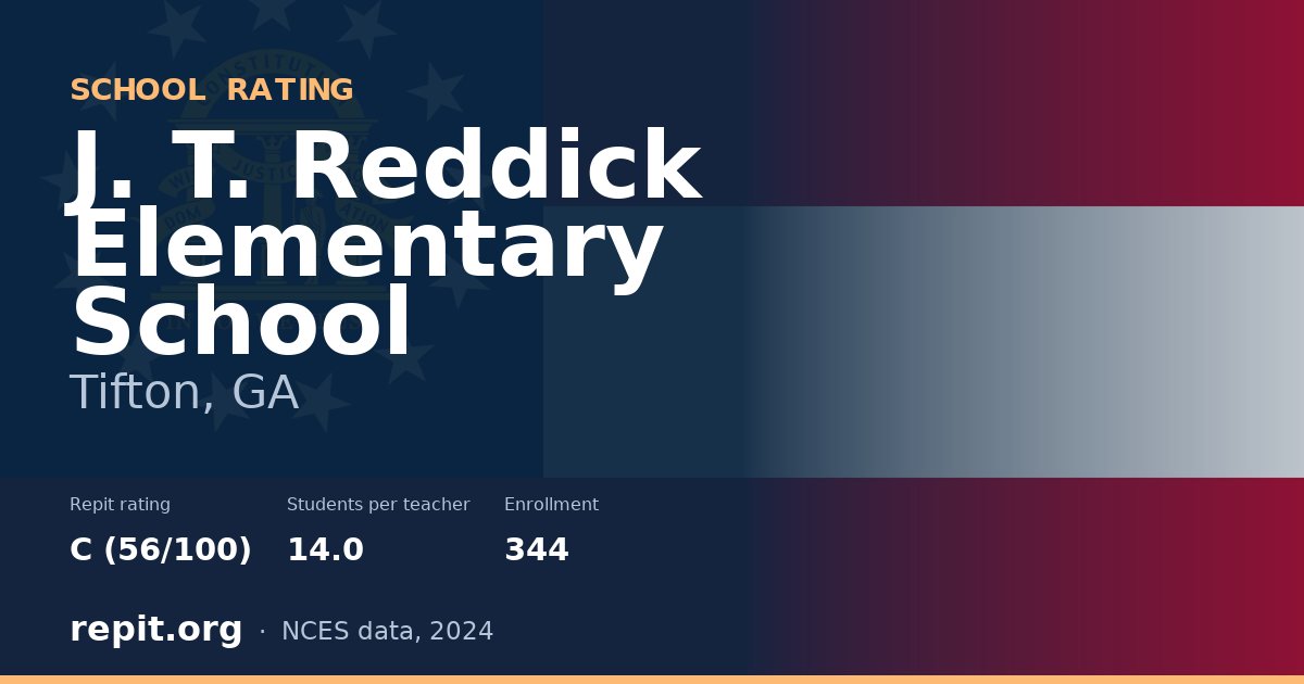 J. T. Reddick Elementary School, Tifton, GA — Repit school rating C (56/100)