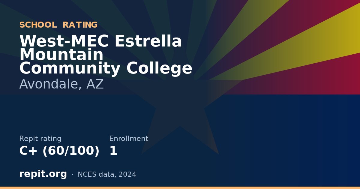 West-MEC Estrella Mountain Community College, Avondale, AZ — Repit school rating C+ (60/100)
