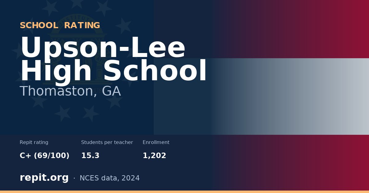 Upson-Lee High School, Thomaston, GA — Repit school rating C+ (69/100)