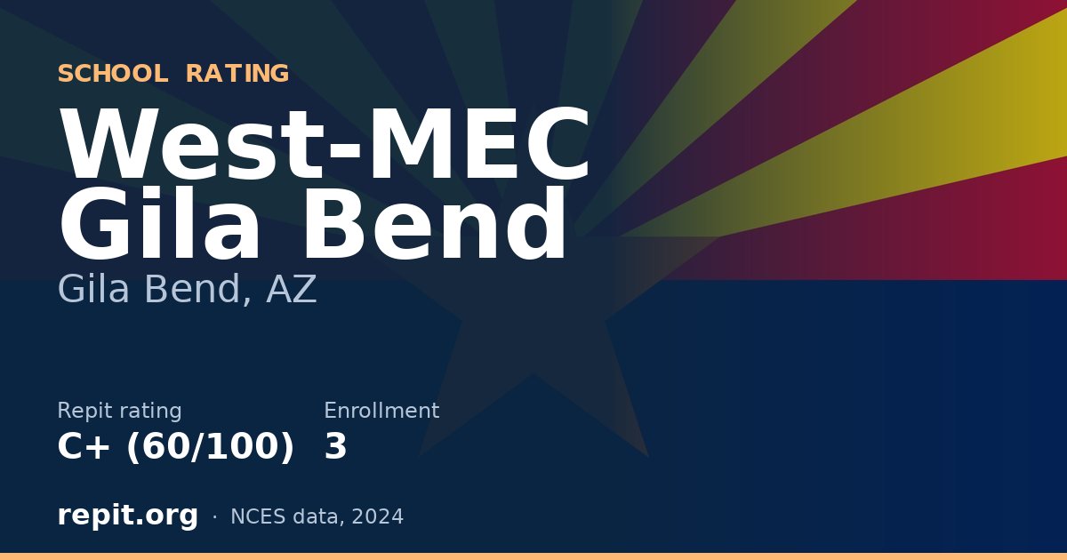 West-MEC Gila Bend, Gila Bend, AZ — Repit school rating C+ (60/100)
