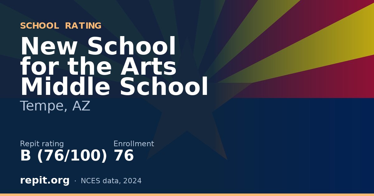 New School for the Arts Middle School, Tempe, AZ — Repit school rating B (76/100)