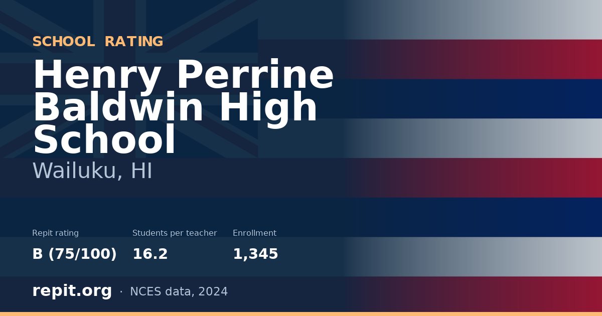 Henry Perrine Baldwin High School, Wailuku, HI — Repit school rating B (75/100)