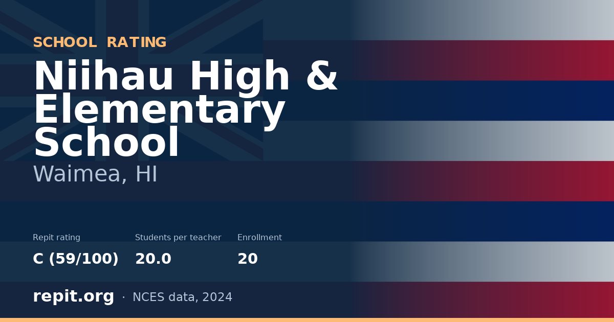 Niihau High & Elementary School, Waimea, HI — Repit school rating C (59/100)