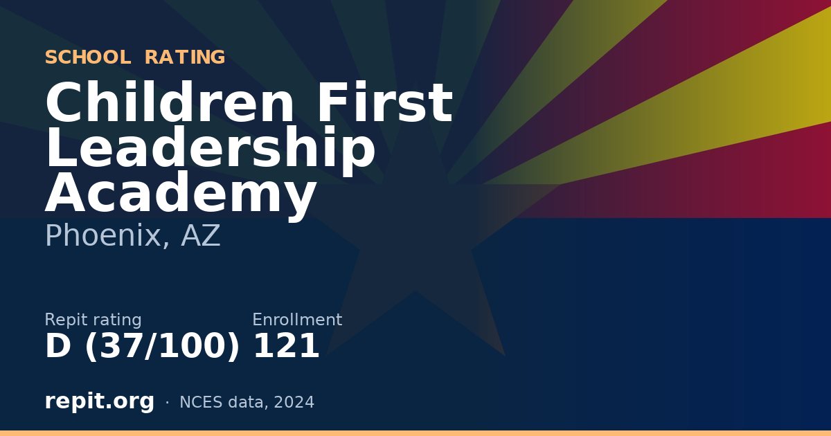 Children First Leadership Academy, Phoenix, AZ — Repit school rating D (37/100)