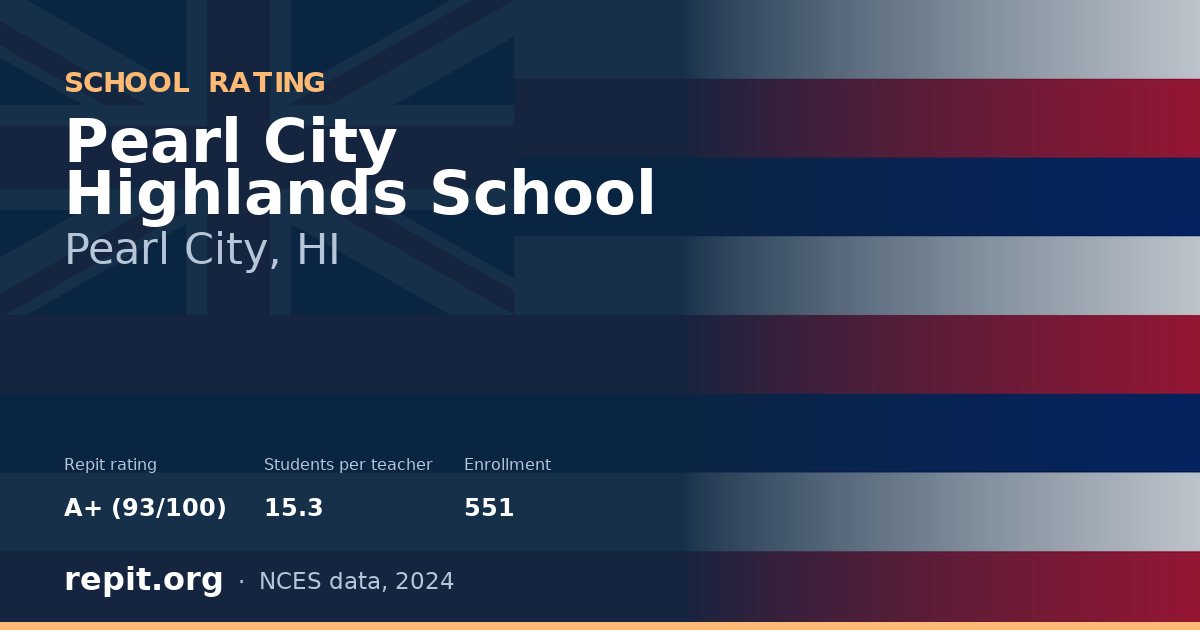 Pearl City Highlands School, Pearl City, HI — Repit school rating A+ (93/100)