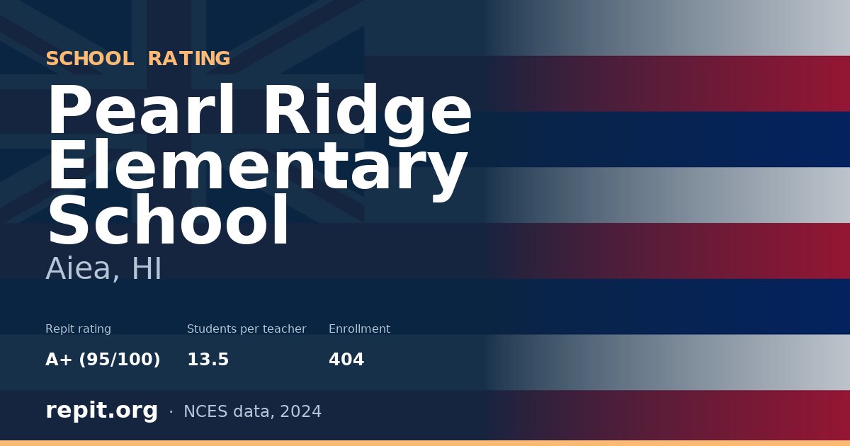 Pearl Ridge Elementary School, Aiea, HI — Repit school rating A+ (95/100)