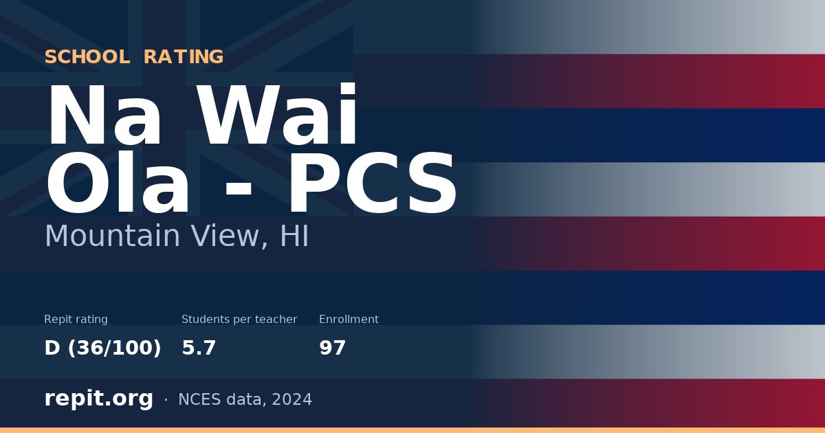 Na Wai Ola - PCS, Mountain View, HI — Repit school rating D (36/100)
