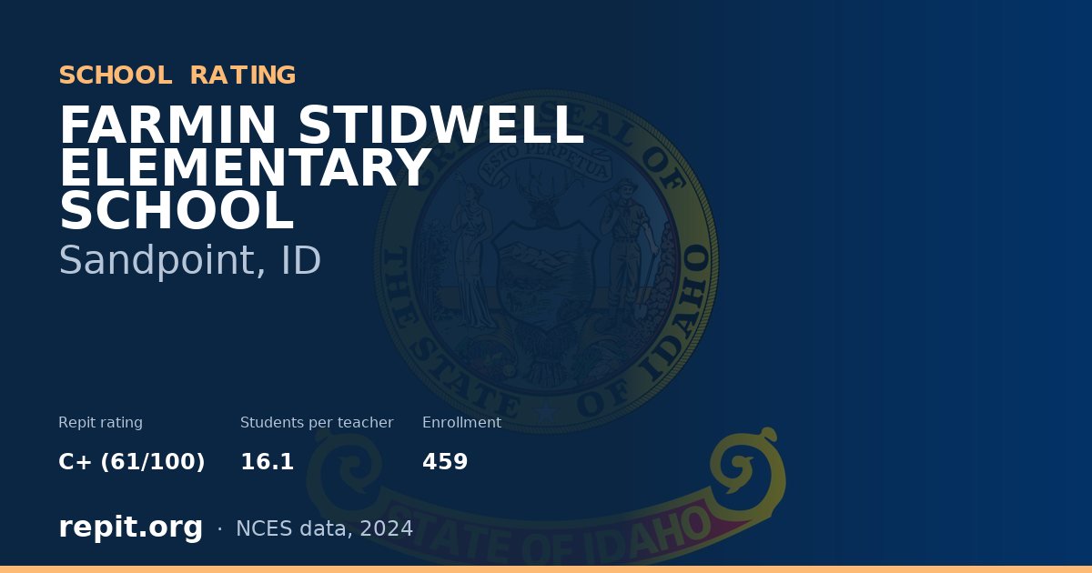 FARMIN STIDWELL ELEMENTARY SCHOOL, Sandpoint, ID — Repit school rating C+ (61/100)