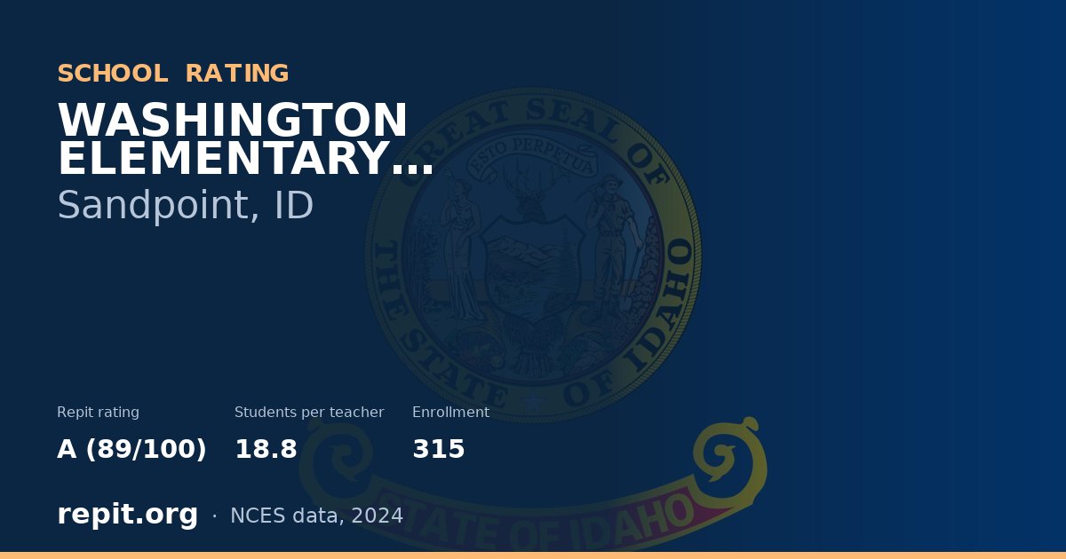 WASHINGTON ELEMENTARY SCHOOL, Sandpoint, ID — Repit school rating A (89/100)
