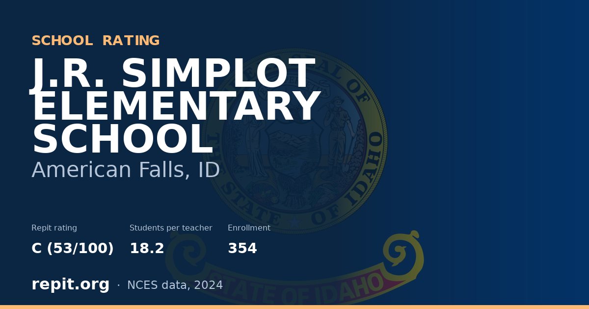 J.R. SIMPLOT ELEMENTARY SCHOOL, American Falls, ID — Repit school rating C (53/100)