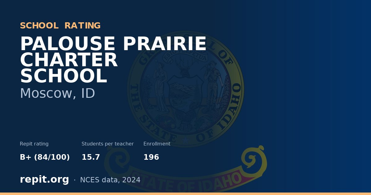 PALOUSE PRAIRIE CHARTER SCHOOL, Moscow, ID — Repit school rating B+ (84/100)