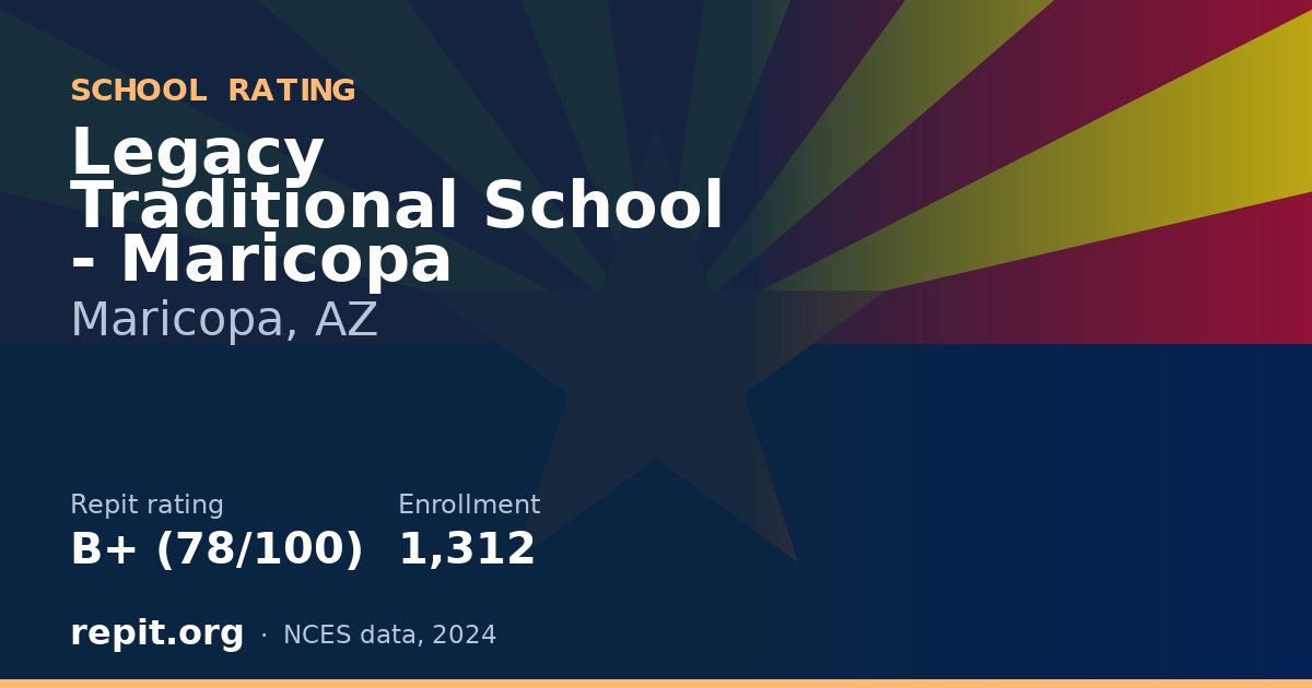 Legacy Traditional School - Maricopa, Maricopa, AZ — Repit school rating B+ (78/100)