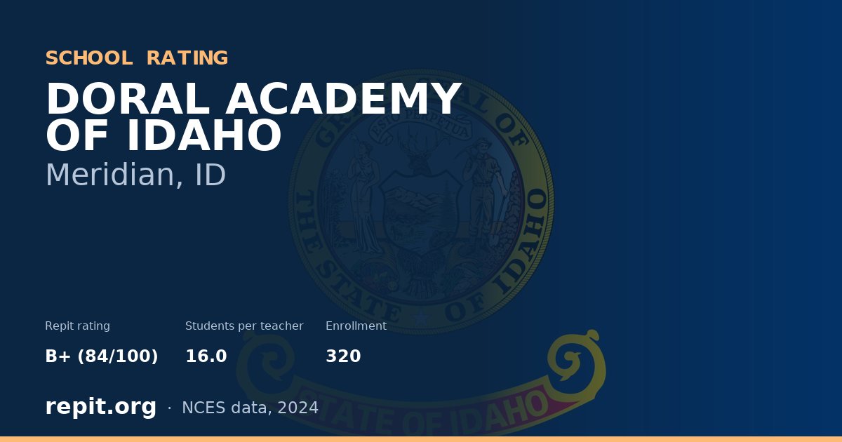 DORAL ACADEMY OF IDAHO, Meridian, ID — Repit school rating B+ (84/100)