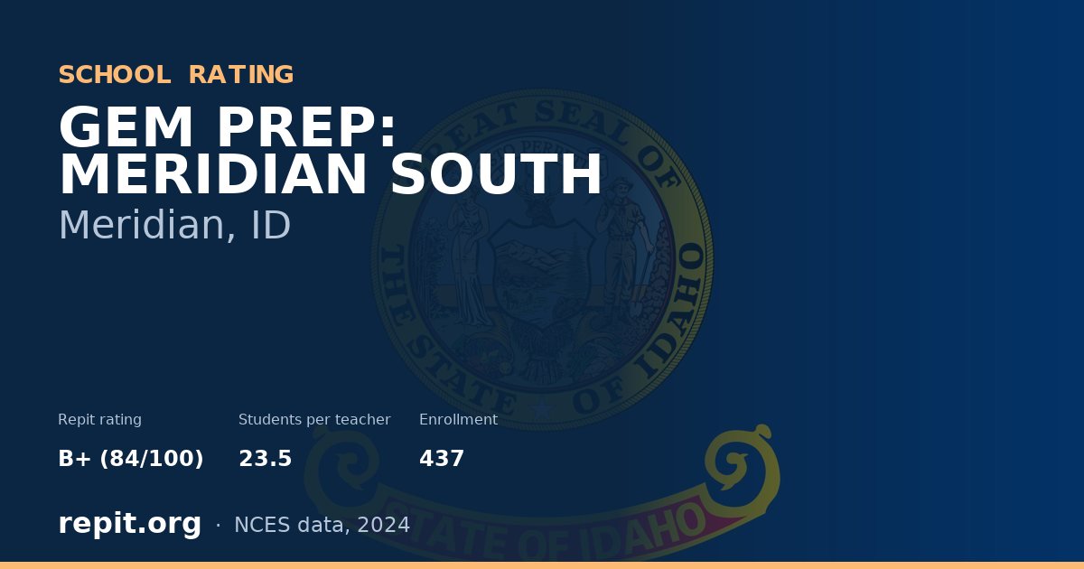 GEM PREP: MERIDIAN SOUTH, Meridian, ID — Repit school rating B+ (84/100)