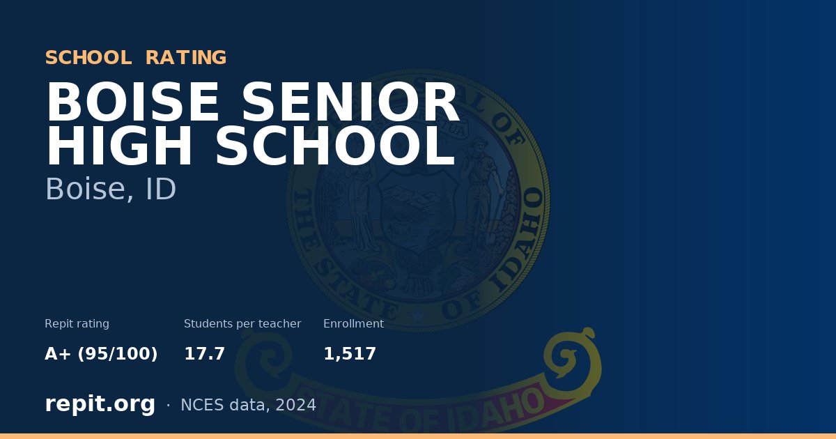 BOISE SENIOR HIGH SCHOOL, Boise, ID — Repit school rating A+ (95/100)