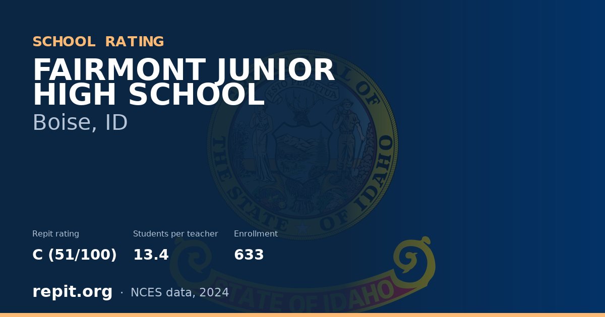 FAIRMONT JUNIOR HIGH SCHOOL, Boise, ID — Repit school rating C (51/100)