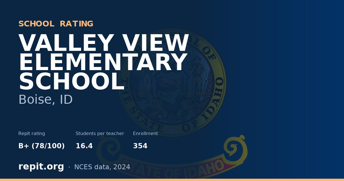 VALLEY VIEW ELEMENTARY SCHOOL, Boise, ID — Repit school rating B+ (78/100)