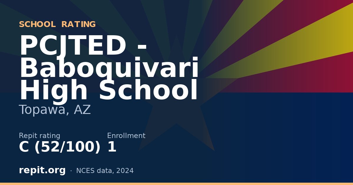 PCJTED - Baboquivari High School, Topawa, AZ — Repit school rating C (52/100)