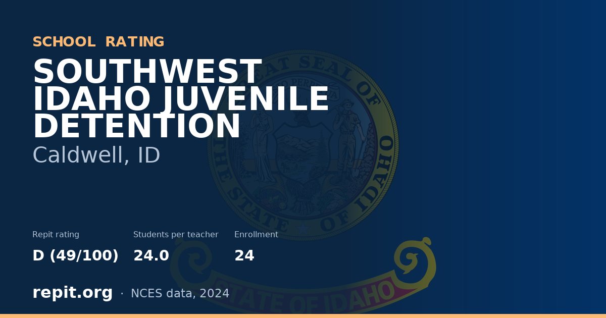 SOUTHWEST IDAHO JUVENILE DETENTION, Caldwell, ID — Repit school rating D (49/100)