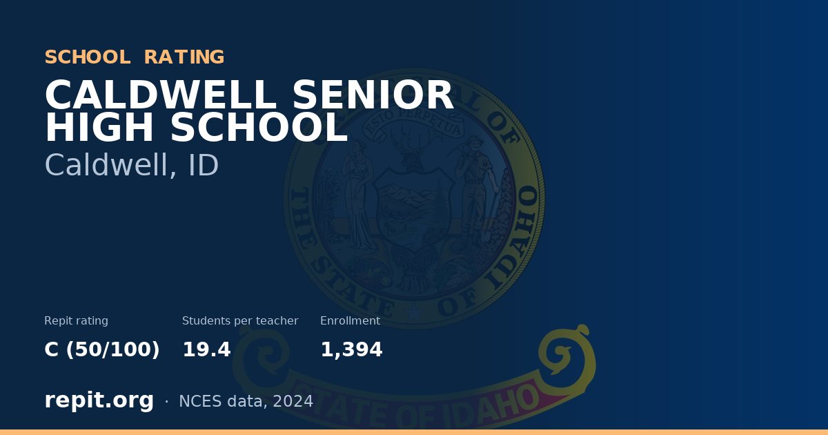 CALDWELL SENIOR HIGH SCHOOL, Caldwell, ID — Repit school rating C (50/100)