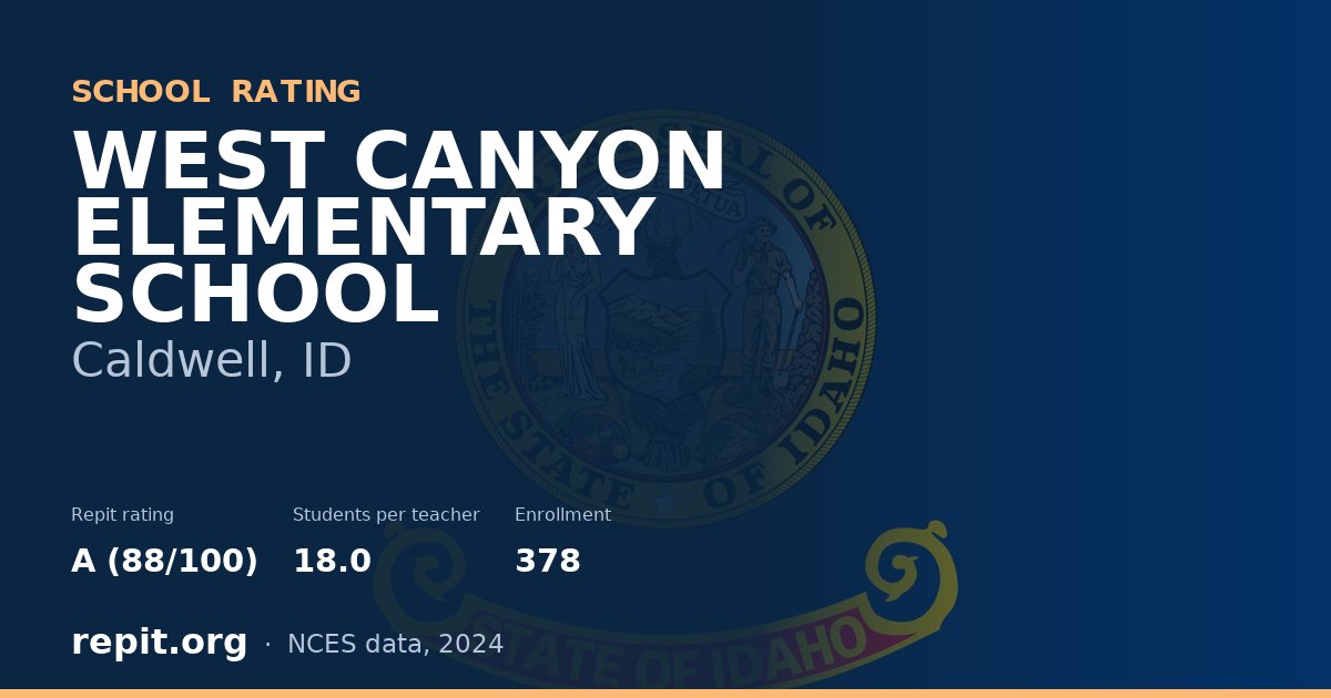 WEST CANYON ELEMENTARY SCHOOL, Caldwell, ID — Repit school rating A (88/100)