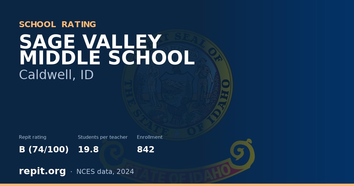 SAGE VALLEY MIDDLE SCHOOL, Caldwell, ID — Repit school rating B (74/100)