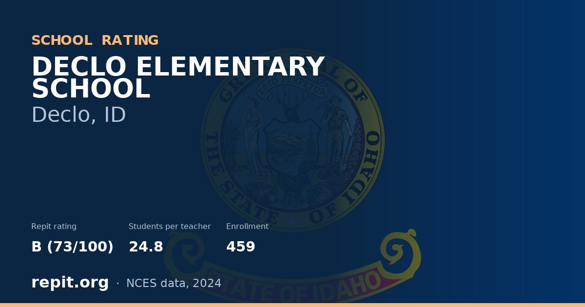 DECLO ELEMENTARY SCHOOL, Declo, ID — Repit school rating B (73/100)