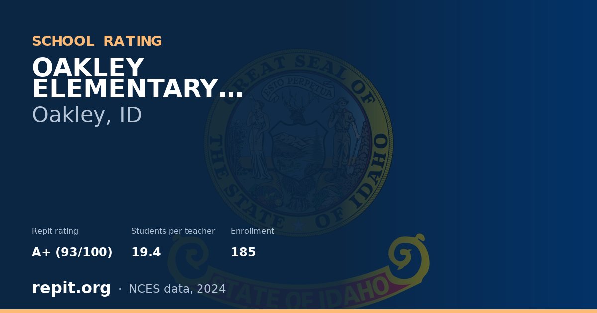 OAKLEY ELEMENTARY SCHOOL, Oakley, ID — Repit school rating A+ (93/100)