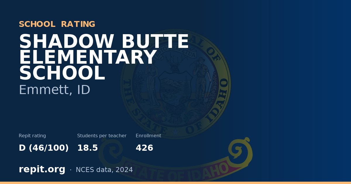 SHADOW BUTTE ELEMENTARY SCHOOL, Emmett, ID — Repit school rating D (46/100)