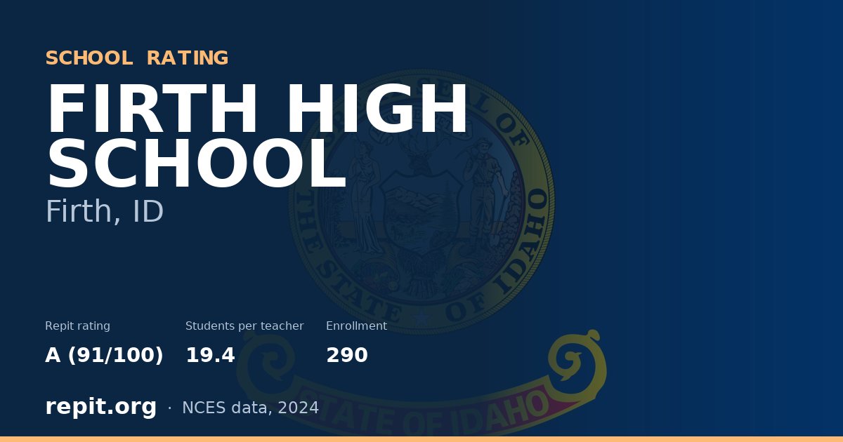 FIRTH HIGH SCHOOL, Firth, ID — Repit school rating A (91/100)