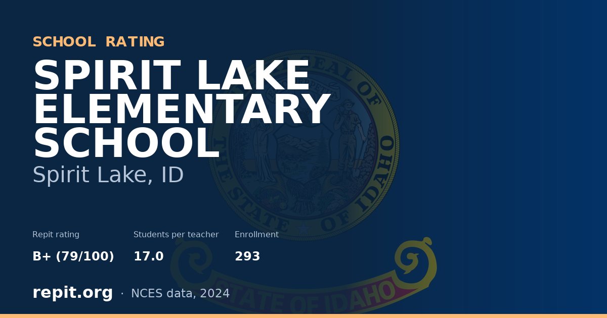 SPIRIT LAKE ELEMENTARY SCHOOL, Spirit Lake, ID — Repit school rating B+ (79/100)