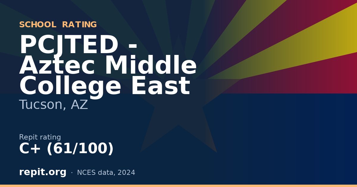 PCJTED - Aztec Middle College East, Tucson, AZ — Repit school rating C+ (61/100)