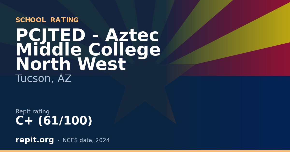PCJTED - Aztec Middle College North West, Tucson, AZ — Repit school rating C+ (61/100)