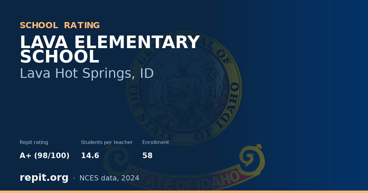 LAVA ELEMENTARY SCHOOL, Lava Hot Springs, ID — Repit school rating A+ (98/100)