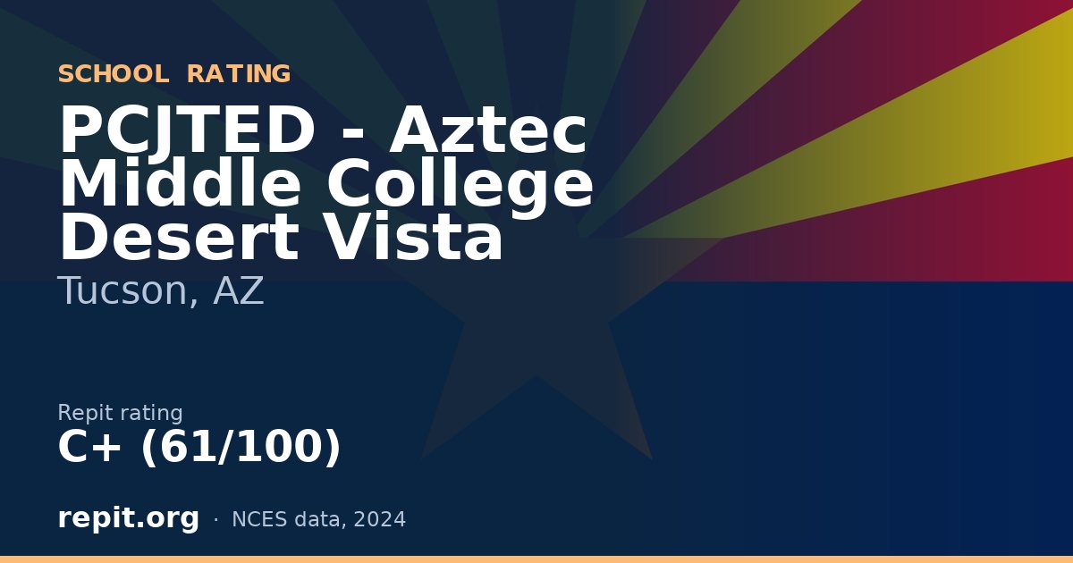 PCJTED - Aztec Middle College Desert Vista, Tucson, AZ — Repit school rating C+ (61/100)