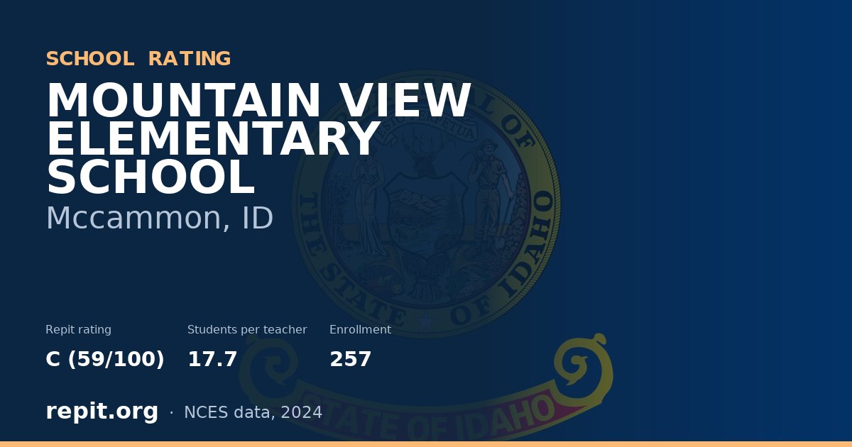 MOUNTAIN VIEW ELEMENTARY SCHOOL, Mccammon, ID — Repit school rating C (59/100)