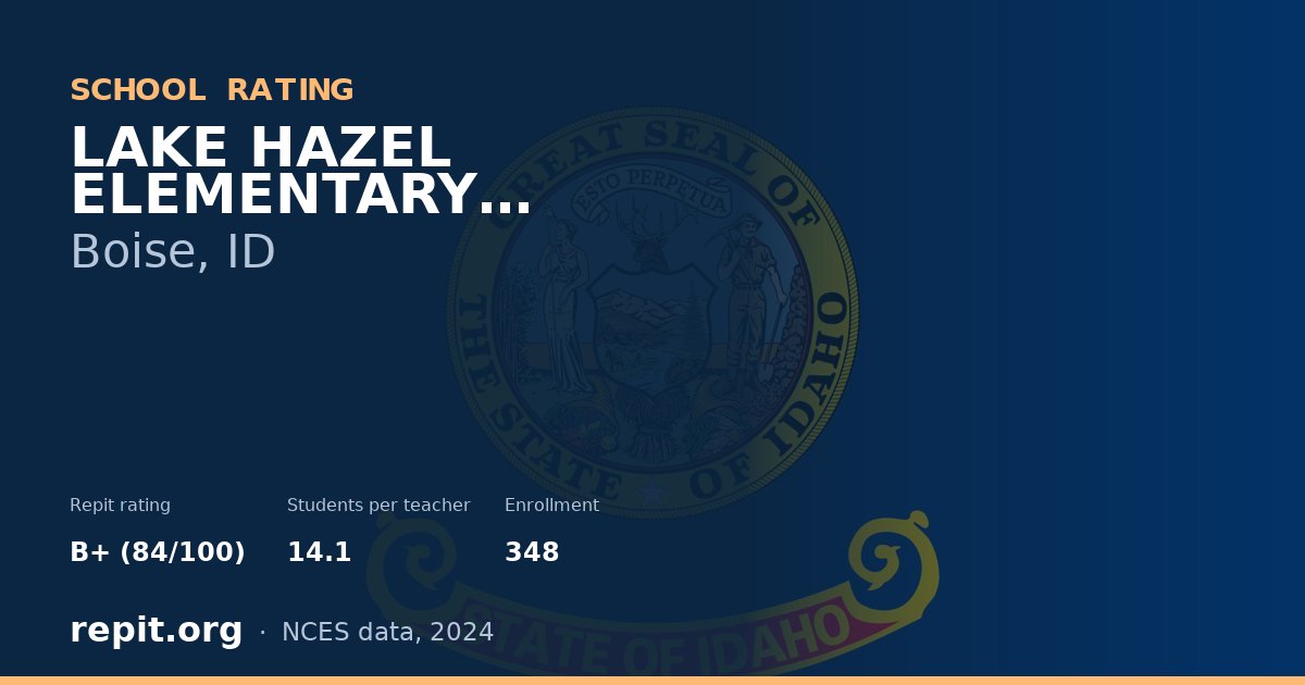 LAKE HAZEL ELEMENTARY SCHOOL, Boise, ID — Repit school rating B+ (84/100)