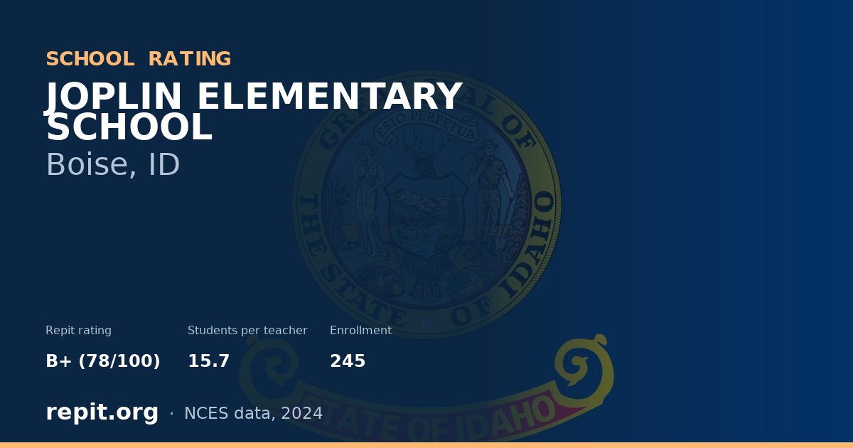 JOPLIN ELEMENTARY SCHOOL, Boise, ID — Repit school rating B+ (78/100)