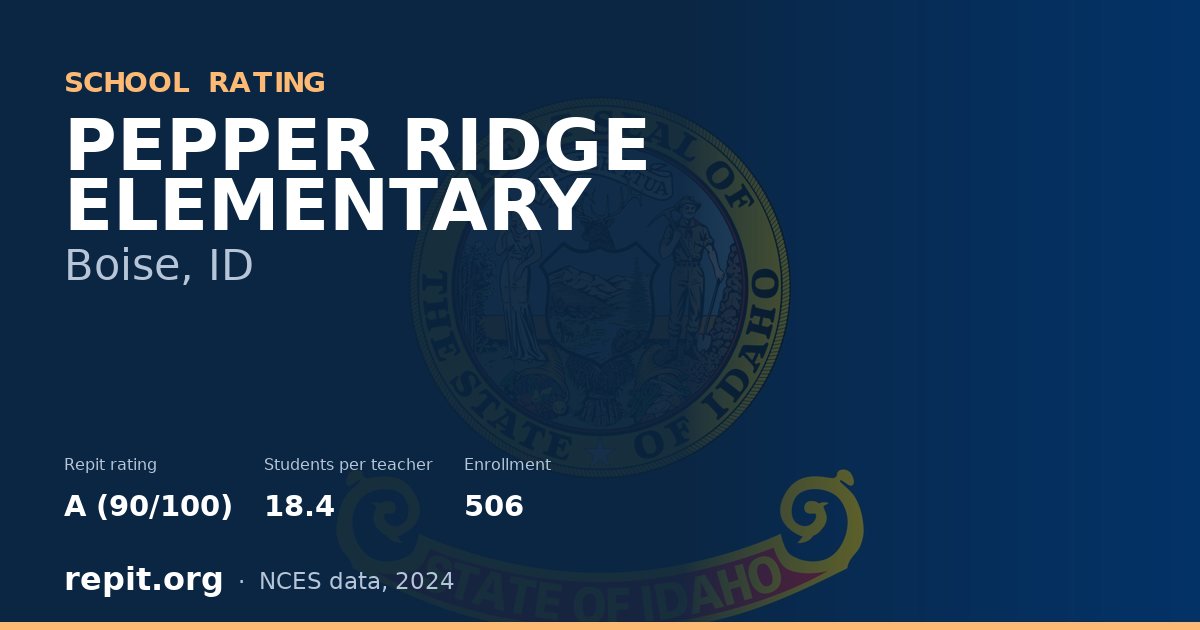 PEPPER RIDGE ELEMENTARY, Boise, ID — Repit school rating A (90/100)