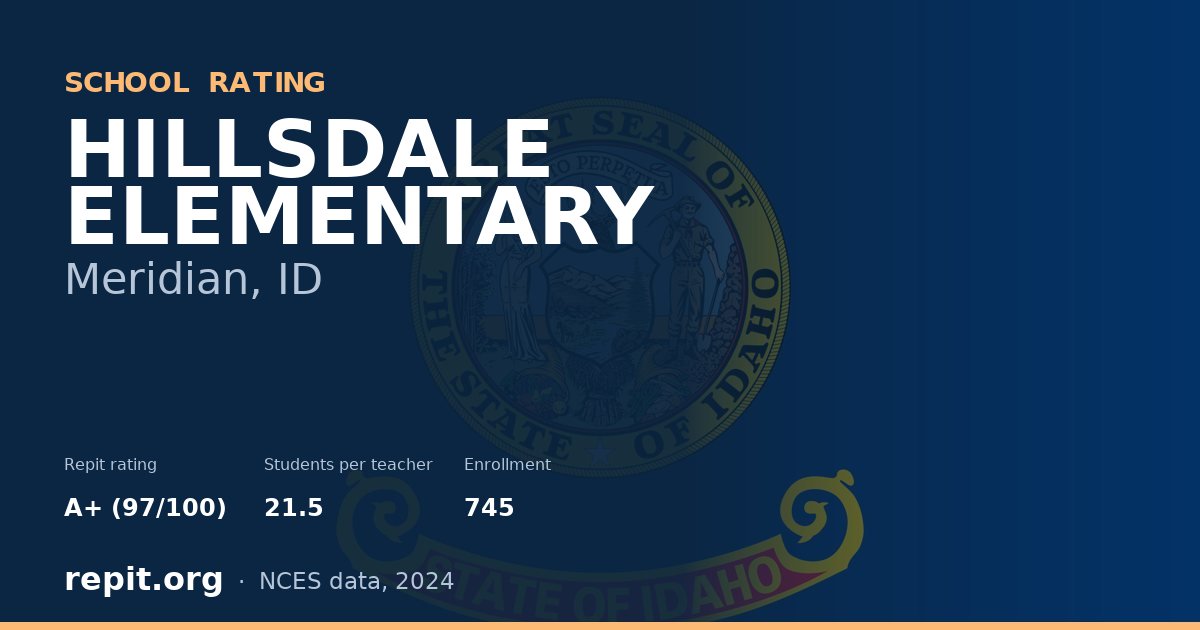 HILLSDALE ELEMENTARY, Meridian, ID — Repit school rating A+ (97/100)