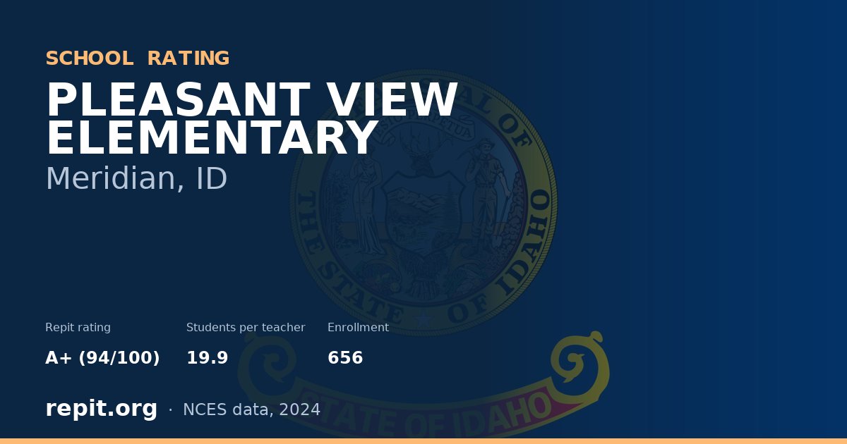 PLEASANT VIEW ELEMENTARY, Meridian, ID — Repit school rating A+ (94/100)