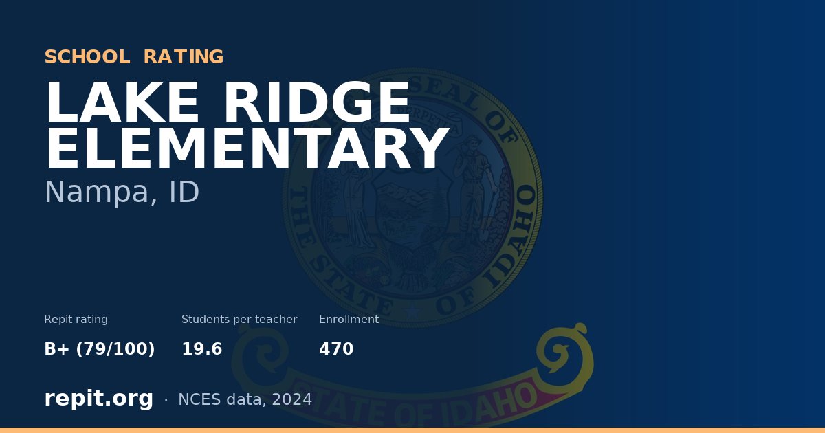 LAKE RIDGE ELEMENTARY, Nampa, ID — Repit school rating B+ (79/100)