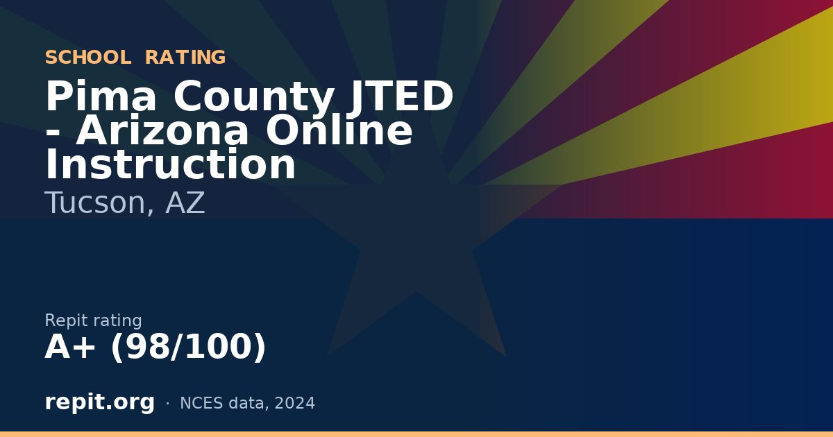 Pima County JTED - Arizona Online Instruction, Tucson, AZ — Repit school rating A+ (98/100)