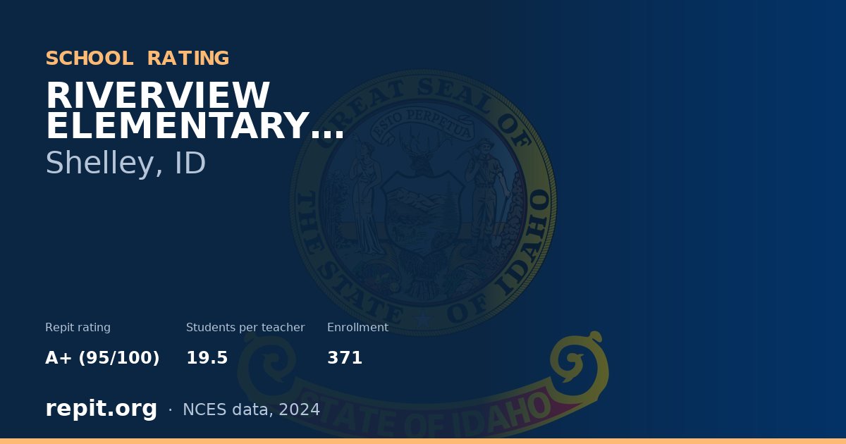 RIVERVIEW ELEMENTARY SCHOOL, Shelley, ID — Repit school rating A+ (95/100)